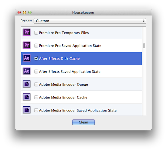 After effects clear disk cache